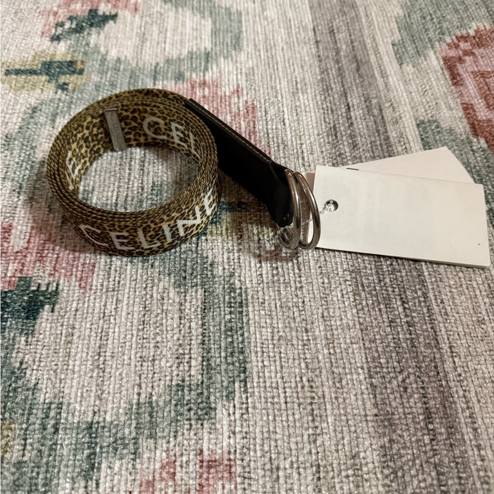 Celine x Hedi Slimane Runway Leopard Logo Belt